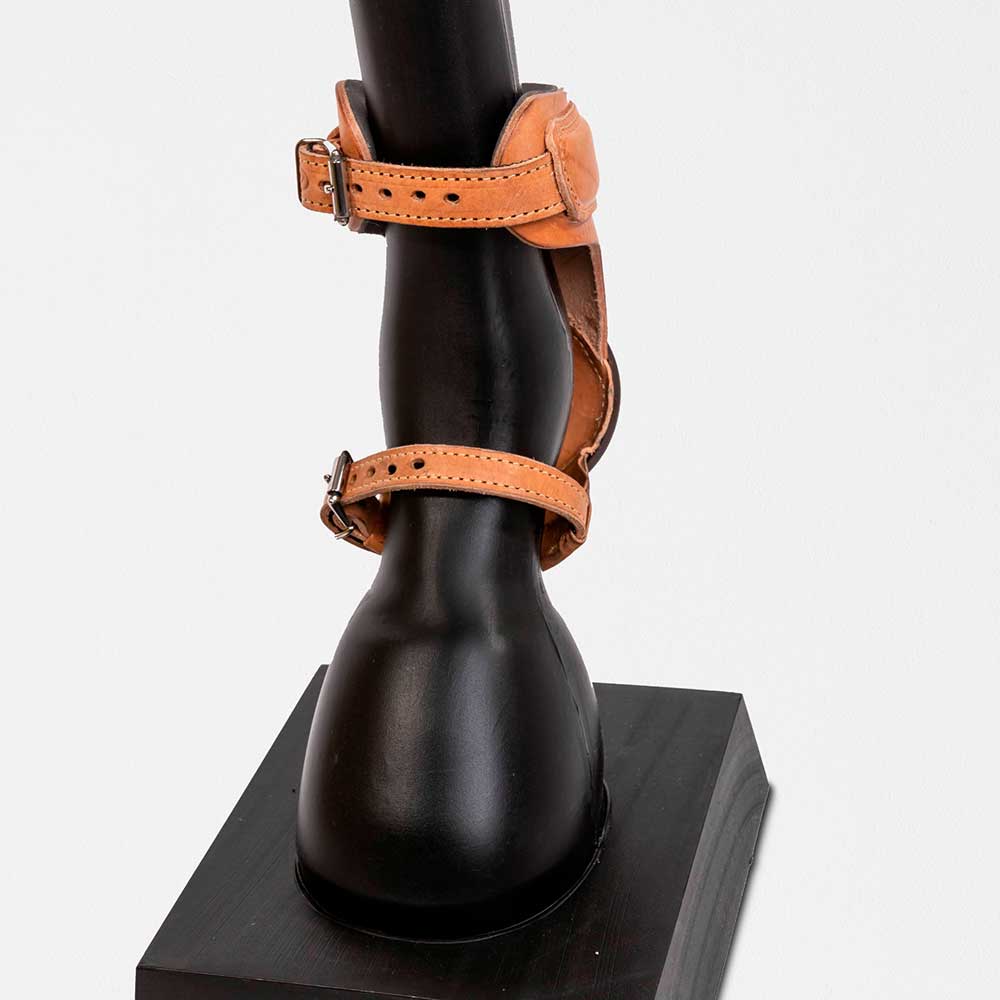 Leather Skid Boots Buckle Closure